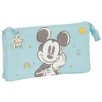 Portatodo Triple Mickey Mouse Clubhouse Baby Azul Claro 22 x 12 x 3 cm