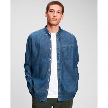 Camisa de hombre punto mezclilla Gap