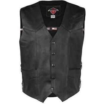 Chaleco de motorista para hombre - Cuero - Tallas S-10XL - XL - 116cm