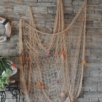Cyfie Red de Pesca Decorativa, Estilo Mediterráneo Cosido a Mano