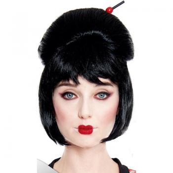 Peluca de Geisha Japonesa Corta negra