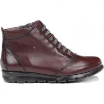 Botines de Piel Susan F0356 Burdeos para Mujer