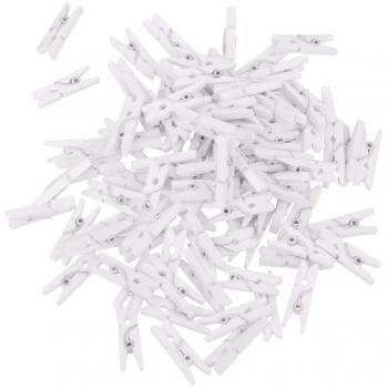 50 Piezas Mini Pinzas De Madera para Papel Fotográfico Clavija Clothespin Clips De Artesanía - Blanco # 1, 0.25cm