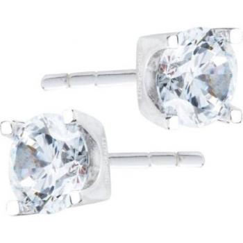 Pendientes Easy de plata con circonita blanca de 3,8 mm