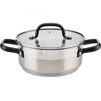 Bergner Vita Cacerola de Acero Inoxidable con Tapa, 24 cm x 10.5 cm, Capacidad 4L, Apta para Inducción