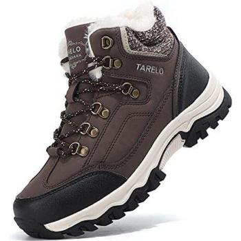 TARELO Botas Mujer Botines Zapatos Invierno Forro Aire Libre Urbano Montaña Cuero Antideslizante Caminar Senderismo Boots Tamaño 36-41