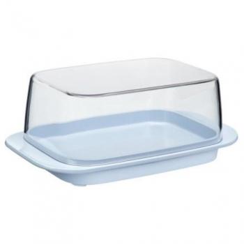 Mepal Caja de Mantequilla Nordic Blue - Capacidad para 250 g, Tapa Transparente, Diseño Compacto para Puerta del Refrigerador, Apta para Lavavajillas