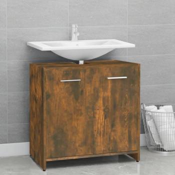 Mueble de baño Smoke Oak 60x33x60 cm Madera multicapa Marrón