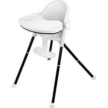 Kinderkraft Trona Bebé PINI, Silla Alta, Ergonómica, Ajustable, Segura, Blanco