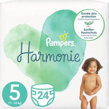 Pañales desechables Pampers Harmonie Talla 5, 24 unidades, para bebés de 11-16 kg, protección suave de la piel e ingredientes a base de plantas