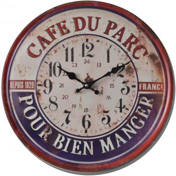 Reloj de pared Retro Decor Cafe del Parque Metal envejecido 40 cm