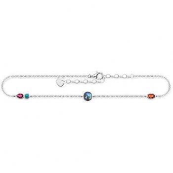 Thomas Sabo Colorful Stone Silver Anklet Chain