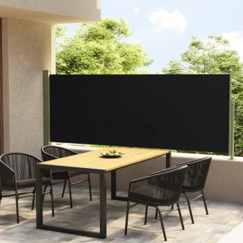 Cortina lateral retráctil negra de 117x300 cm