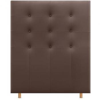 Cabecero Capitoné hasta el Suelo Tapizado en Polipiel Chocolate para Cama Individual y Matrimonio (95cm) - DHOME