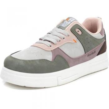 Zapatillas de Lona para Mujer Refresh con Cordones y Suela Blanca, Color Verde, Talla 36