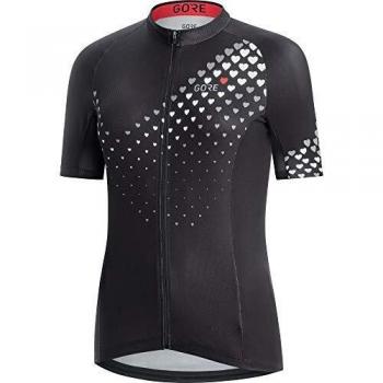 GORE WEAR Mujer C3 Maillot Heart, Negro/Blanco, 40