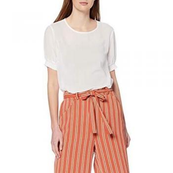 PIECES Pcamalie SS Smock Top Noos Camiseta sin Mangas, Blanco