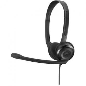 Sennheiser PC 3 CHAT - Auriculares Alámbricos Diadema para Oficina/Centro de Llamadas, con Micrófono, Dos jacks plug-and-play de 3.5 mm, color Negro
