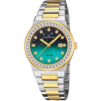 Reloj Candino Lady Elegance C4750/2 para Mujer, Esfera Verde, Caja de Acero Inoxidable 316L Multicolor