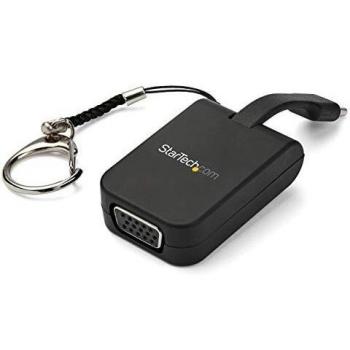 StarTech.com Compact USB C to VGA Adapter - 1080p USB Type-C to VGA Video Display Converter with Keychain Ring - Active USB-C DP Alt Mode to VGA Monitor Dongle - Thunderbolt 3 Compatible
