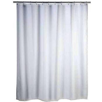 WENKO Cortina de ducha Unicolor blanca - tejido textil de calidad, lavable, Poliéster, 180 x 200 cm, Blanco