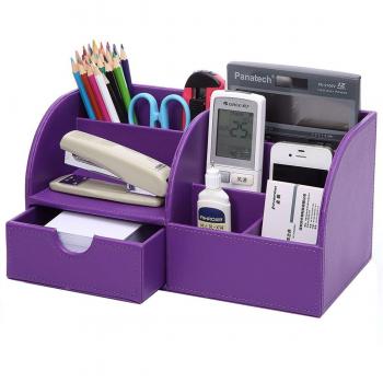 KINGFOM - Multifuncional Organizador de escritorio, color morado
