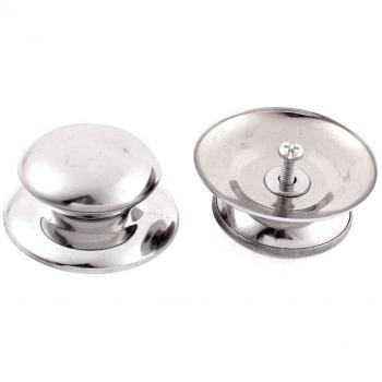 sourcing map Cacerola de acero inoxidable de la tapa cubierta del pote 57 mm x 45 mm pomo 2 piezas