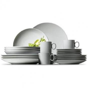 Thomas Loft - Vajilla de porcelana de 16 piezas, color blanco