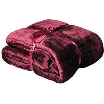 Manta de suave microfibra que le garantizará una sensación de cashmere, sedoso y con un brillo especial Color rojo XXL 220 x 240 cm. - de Brandsseller