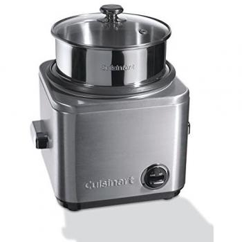 Cuisinart Olla arrocera con accesorio de cocción al vapor para 12 porciones, capacidad 1L, CRC800E, acero inoxidable