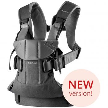BabyBjörn One Mochila Porta Bebé, Algodón Mix, Vaquero Gris/Gris Oscuro, 0-3 Años