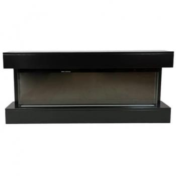 Chimenea Eléctrica Empotrable ALARO PLUS 750W/1500W de Bajo Consumo con Mando a Distancia, Temporizador y Decoración de Troncos y Cristales (Negro, 128cm)