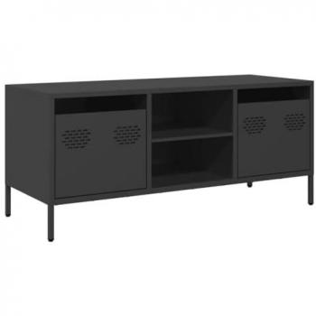 Mueble para TV de acero laminado en frío negro 101,5x39x43,5 cm vidaXL, soporte de TV, aparador de TV, mueble bajo, banco de TV, mueble de metal