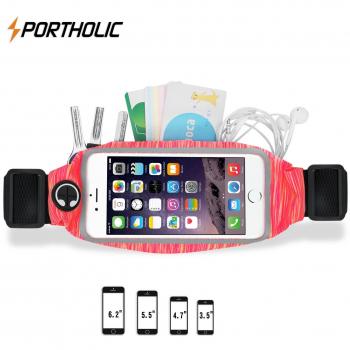 Riñonera running Cinturón con Bandas Contra el Sudor y Reflectante,PORTHOLIC Riñonera Cinturón Impermeable Bolsillo Deportiva para el móvil hasta 6.2 pulgadas para Correr Caminar Fitness Viaje o al aire libre