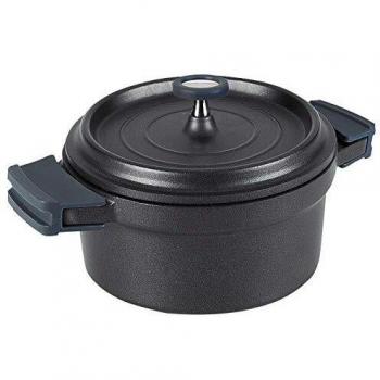 Lacor - 25925 - Cacerola Con Tapa Aluminio Fundido 24cm - Negro