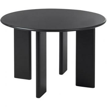 Mesa de comedor redonda de madera MDF 120 cm negra Cosmo