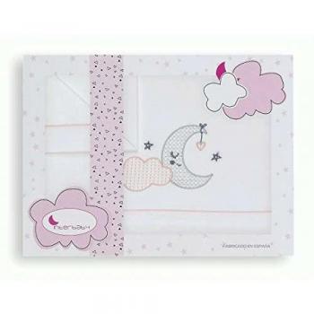 Sábanas Minicunas Nube Luna Blanco Rosa