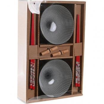 Set de sushi DKD Home Decor 30 x 21 x 7 cm Negro Gres Oriental (6 Piezas)