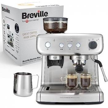 Cafetera Expreso Automática Breville Barista Max con Molinillo Integrado y Bomba Italiana de 15 Bares