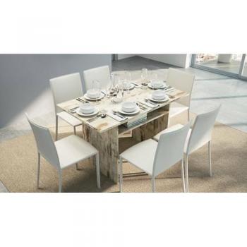 Mesa Extensible Lavanda Vintage 100% Made in Italy, Consola Multiusos con Apertura de Libro, 120x70h75 cm
