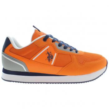 U.S. Polo Assn. Orange Polyester Sneaker - EU45/US12, male, Size: 12 US, with Contrasting Details and Logo