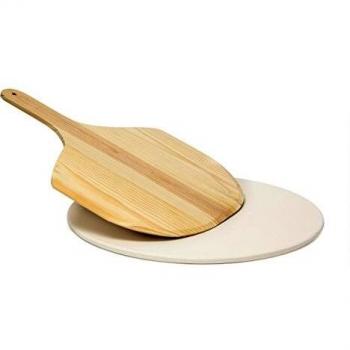 Relaxdays Piedra para Pizza con Pala de Madera