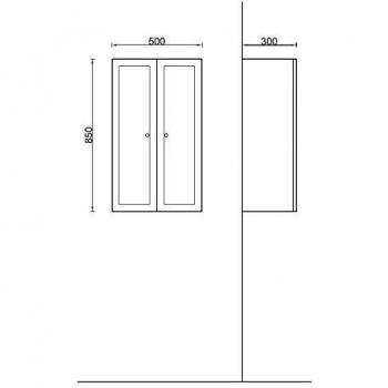 Armario Auxiliar 2 puertas 50 cm en Kit Blanco Zamia