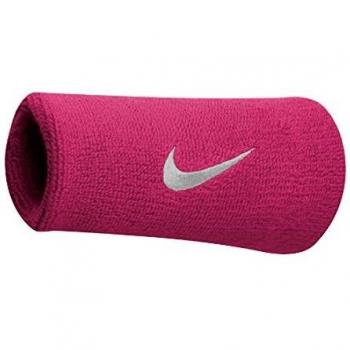 Nike Swoosh Reversible Doublewide Wristband - One Size, VIVID PINK/WHITE by Nike