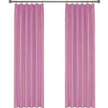 Amazon Brand - Umi Cortinas Opacas de Salon Habitacion Decorativa Fruncidas 2 Piezas 140x240cm Rosa