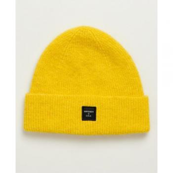 Superdry Womens Super Lux Beanie - Yellow Alpaca Wool - One Size