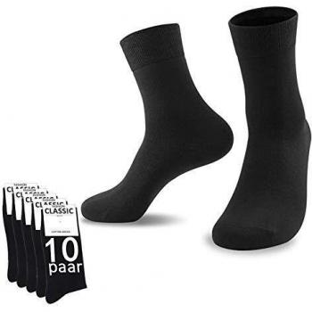 YouShow Calcetines Hombre Mujer Calcetines de Algodón Unisex 10 Pares Negro Ejecutivos Confort?Negro,43-46?