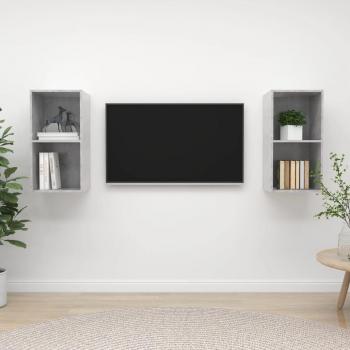 Muebles de salón de pared 2 piezas en madera ingeniería
