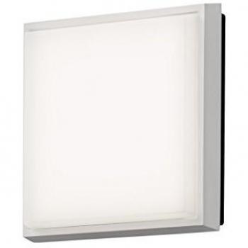 Lámpara LED de exterior Cesena cuadrada, 10W, aluminio blanco, IP54, luz cálida