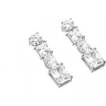 Pendientes Chiara gioiell de metal color blanco.